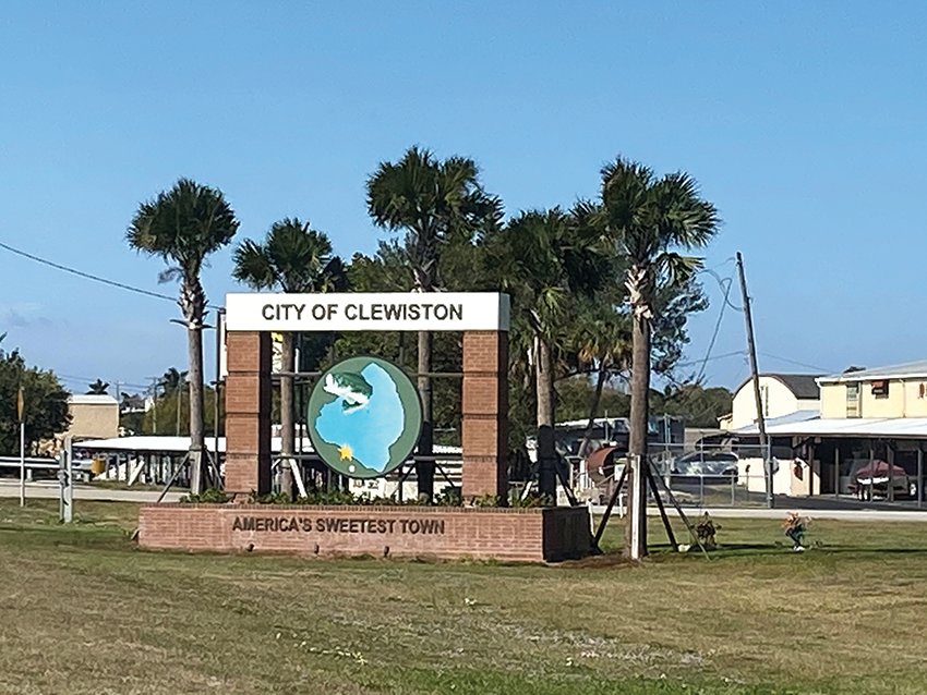 A sign along U.S. Highway 27 welcomes traffic as they enter Clewiston.